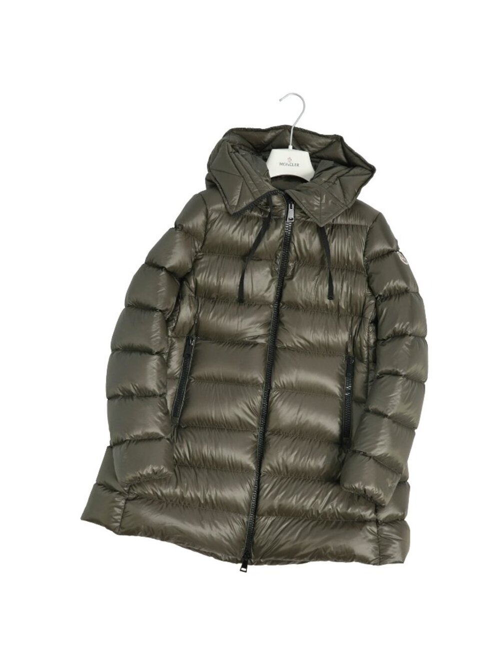 Moncler Coat Long Suyen Hooded Down Zip-up Nylon Green 2
